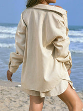 Women's Casual Shirt And Shorts Set